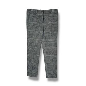 Theory Treeca Check Knit Black Plaid Wool-Blend Cropped Pants Women’s Size 4